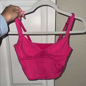 Aerie Pink Tank Top with Wide Straps and Sweetheart Neckline